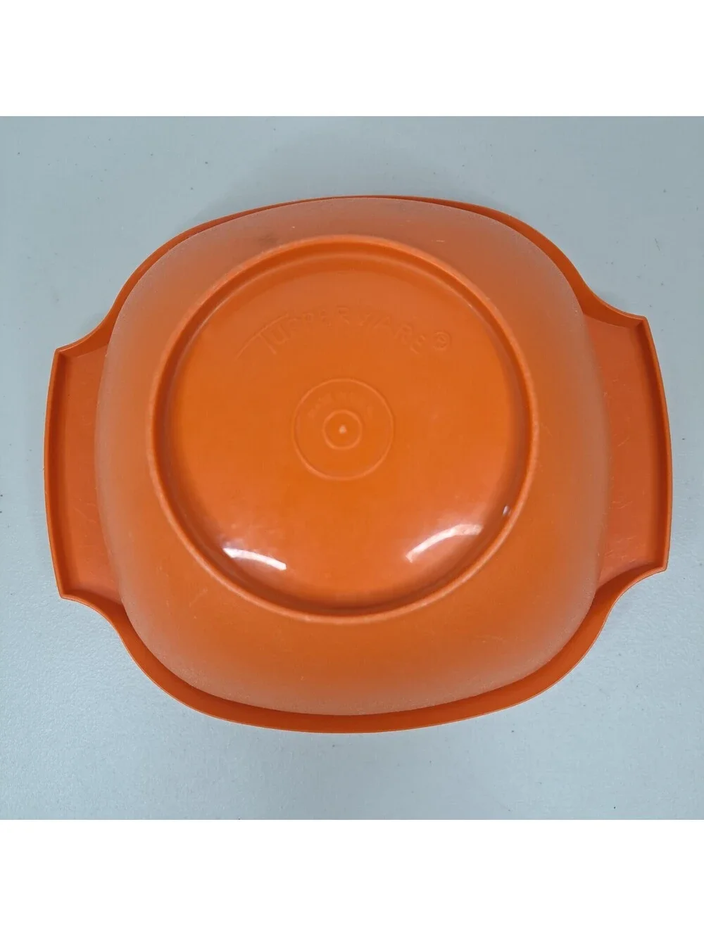 Vintage Tupperware Orange Servalier Square Bowl 838-3 Lid 839-2